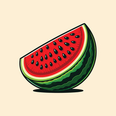 Flat vector illustration of watermelon slices