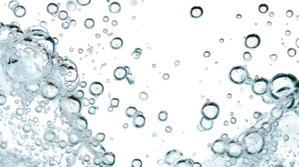 Bubbles in water, transparent background PNG
