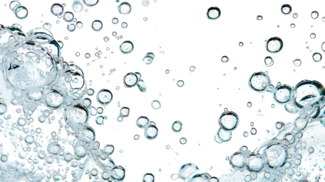 Bubbles in water, transparent background PNG