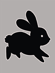 rabbit silhouette vector