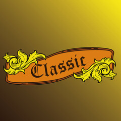 Golden Vintage Decoration Classic Ornament Illustration Vektor
