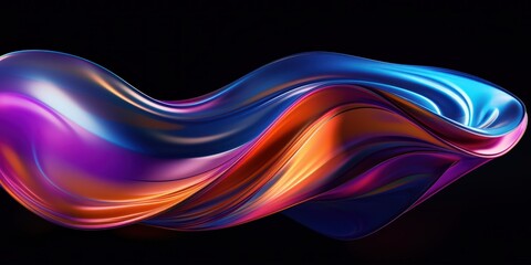 Abstract Swirling Colors on Black Background