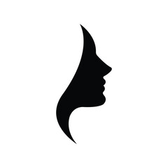 Beauty girl silhouette logo icon vector