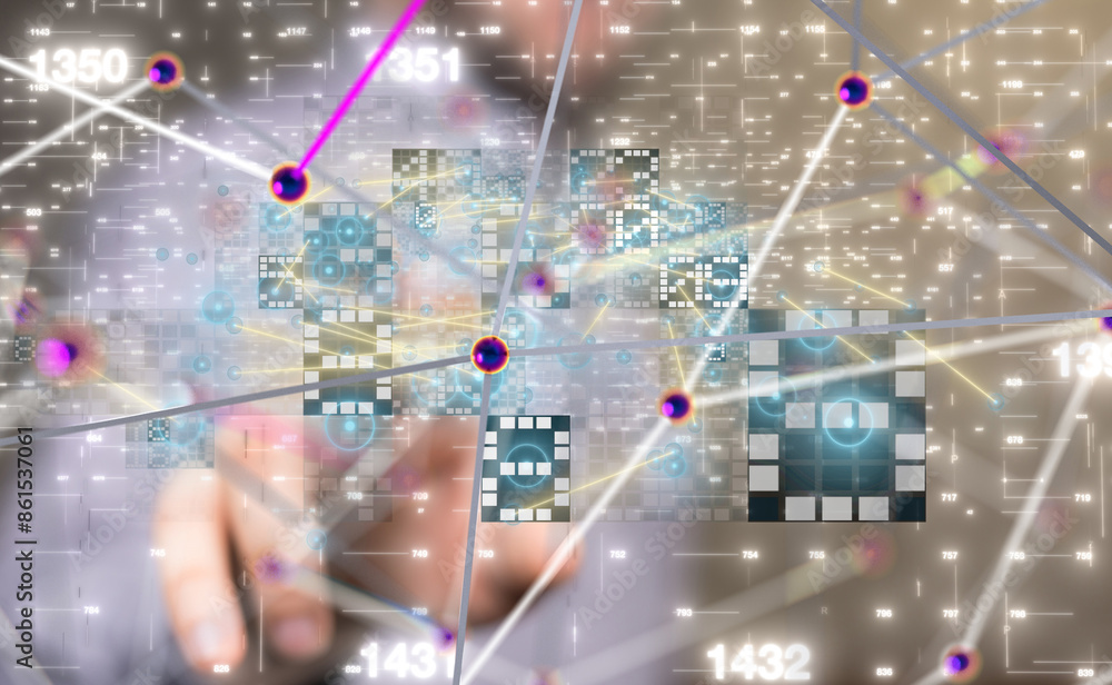 Poster business intelligence analyst dashboard on virtual - 3d