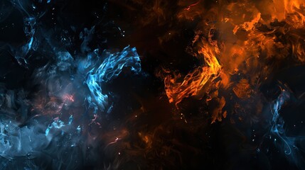 Clashing Elements: Fire and Ice Abstract