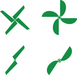 wind power station set. wind turbine and wind turbines design