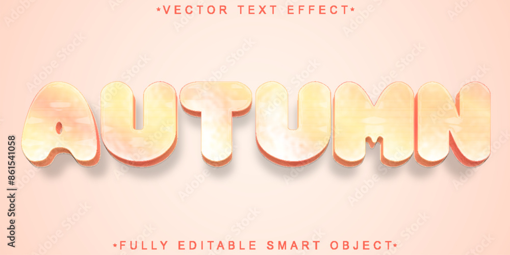 Poster soft autumn vector fully editable smart object text effect
