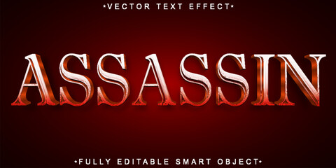 Fototapeta premium Red Assassin Vector Fully Editable Smart Object Text Effect