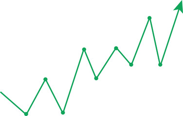 graph with arrow. business line graph with arrow transparent background 