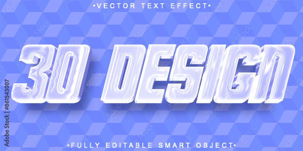 Poster modern chrome holo 3d design vector fully editable smart object text effect