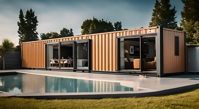 Modern container house or modular house.