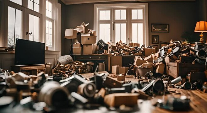 Junk in a house. Diogenes syndrome.