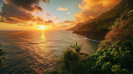 Golden Hour over the Pacific Ocean