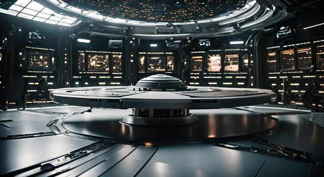 Interior of a spaceship or space station.