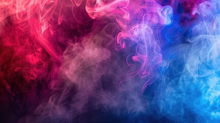 Abstract Smoke Swirls in Red and Blue Hues