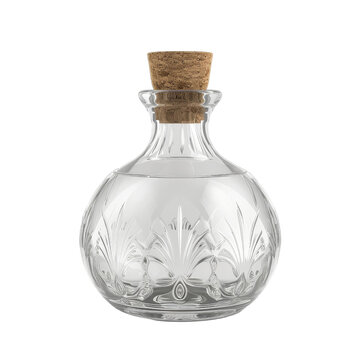 recommend clip art: Ornate crystal decanter with cork on transparent background clipart for home bar