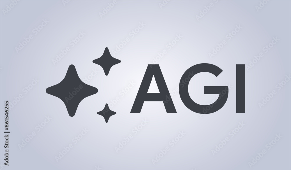 Poster agi logo. artificial general intelligence icon. machine learning. super generate. computer vision. n
