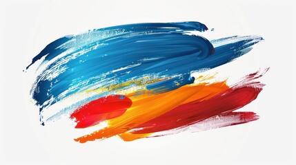 Abstract Art: Blue, Red, and Yellow Acrylic Paint Swirl