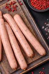 Vegan or vegetarian sausages made from meat substitutes