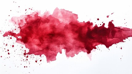 Realistic image of a red wine stain on a white background