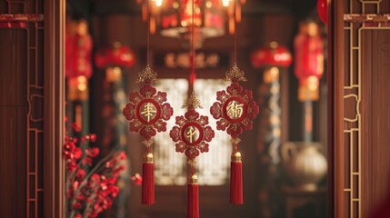 Chinese Traditional Decorations for Celebrations in a Vibrant Setting