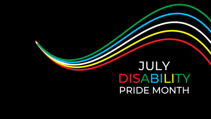 Disability Pride Month Vector Illustration. July Awareness. Celebrating Disability Community. banner, cover, poster, flyer, brochure, Social media post, website header promotion art