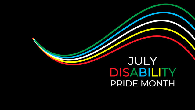 Disability Pride Month Vector Illustration. July Awareness. Celebrating Disability Community. banner, cover, poster, flyer, brochure, Social media post, website header promotion art
