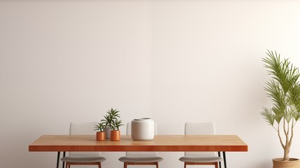 A Modern Minimalist Dining Table And Chairs.