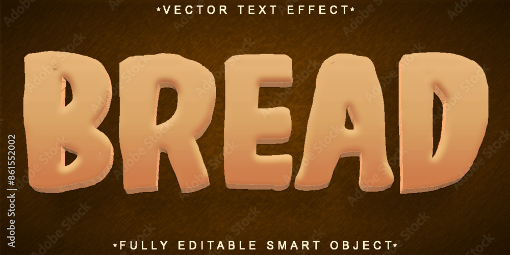 Poster bakery bread vector fully editable smart object text effect