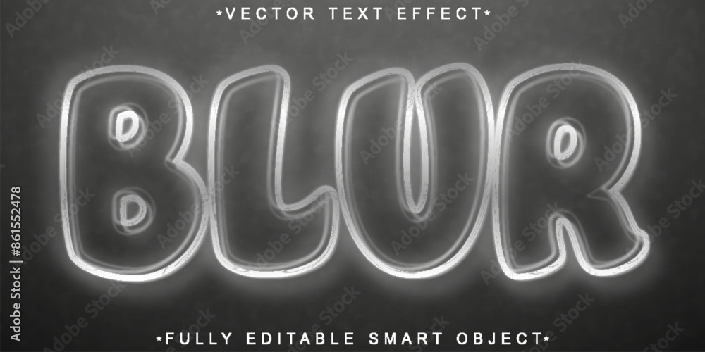 Poster cartoon blur bubble vector fully editable smart object text effect