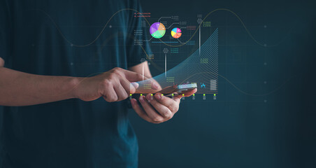 Dashboard for data business analysis and Data Management System with KPI and metrics connected to...
