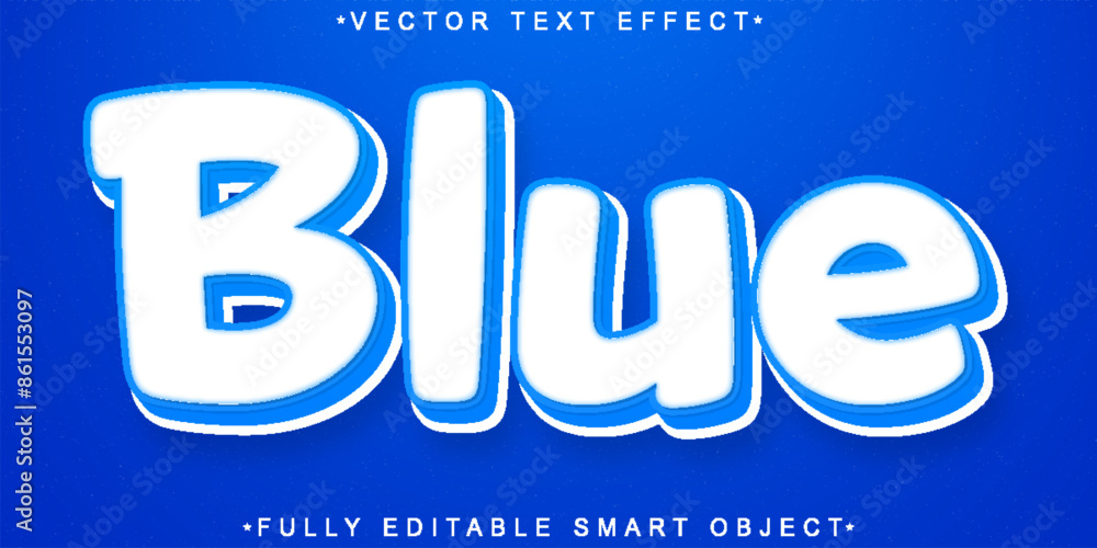Poster blue vector fully editable smart object text effect