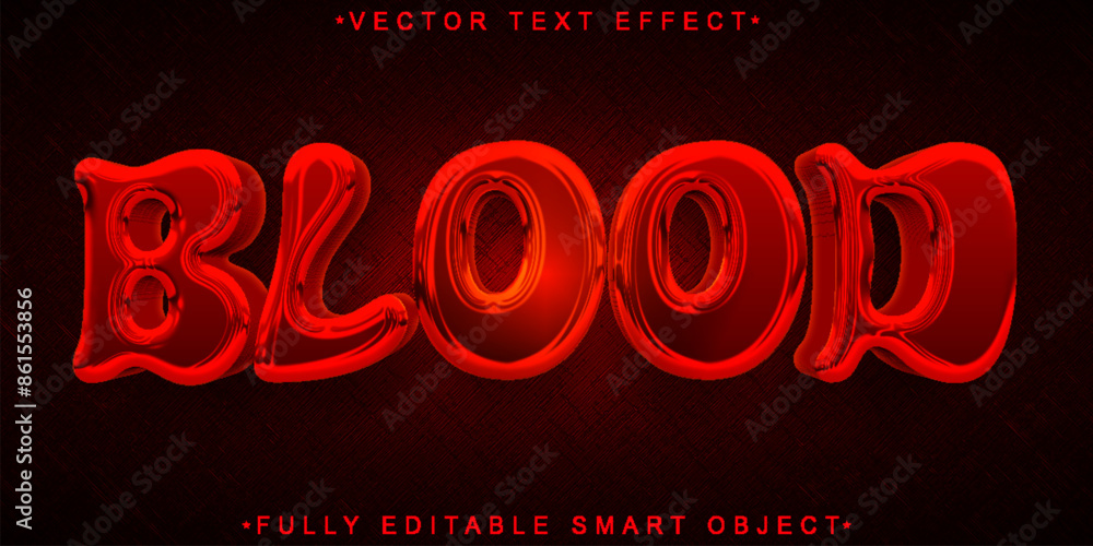 Aufkleber red blood liquid vector fully editable smart object text effect