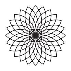 Flower shape line flat icon.