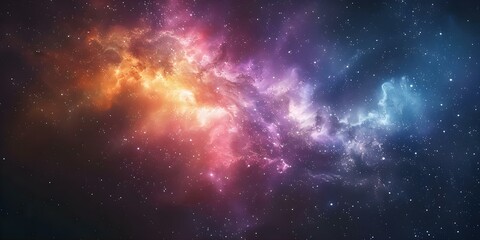 Naklejka premium Vibrant galaxy nebula backdrop filled with stars and cosmic elements. Concept Cosmic Backdrops, Galaxy Backgrounds, Starry Skies, Nebula Textures, Cosmic Elements