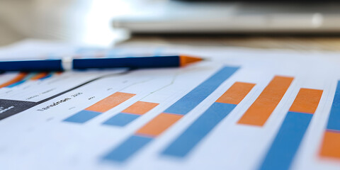 Financial tools like calculator and pen on a business document suggest financial planning or analysis