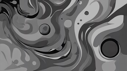 Fototapeta premium Gray Color Cartoon Abstract Background Art with Waves. Dark Cartoon features a vibrant and playful design Back, blending Black and Grey wave patterns. Black artwork brings a dynamic and whimsical