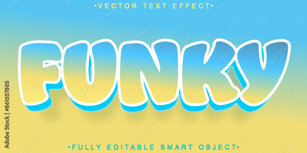 Poster cartoon funky vector fully editable smart object text effect