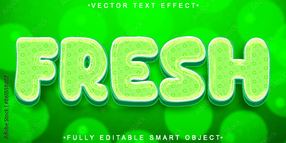 Poster green nature fresh vector fully editable smart object text effect