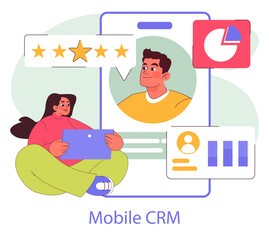 Mobile Marketing. Flat Vector Illustration