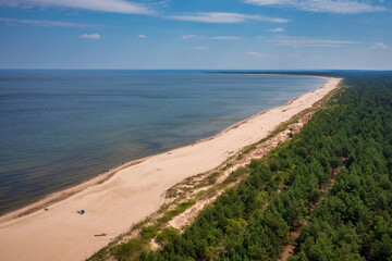 Fototapeta premium Beautiful scenery of Baltic Sea beach in Sobieszewo at summer , Poland