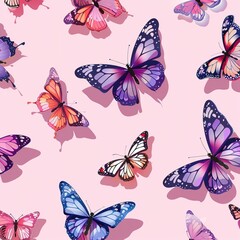 Seamless pattern with butterflies