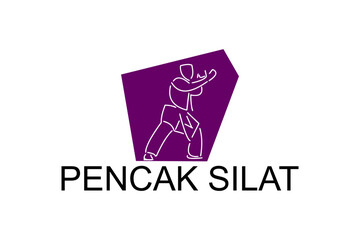 pencak silat sport vector line icon. sportsman, fighting stance. sport pictogram illustration.