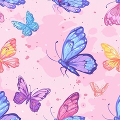 Seamless pattern with butterflies
