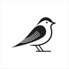 Minimal birds black icon, illustration, vector on white background