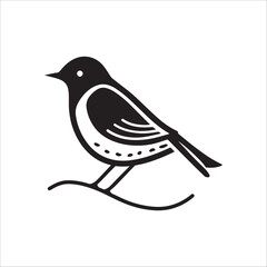 Minimal birds black icon, illustration, vector on white background