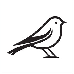Minimal birds black icon, illustration, vector on white background