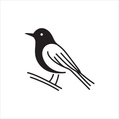 Minimal birds black icon, illustration, vector on white background