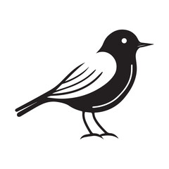 Minimal birds black icon, illustration, vector on white background