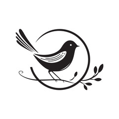 Minimal birds black icon, illustration, vector on white background